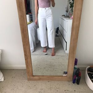 Everlane white crop flare pants